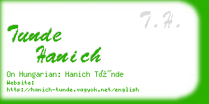 tunde hanich business card